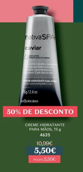O Boticário Creme Hidratante para maos 75g promoção
