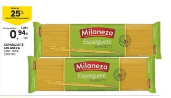 Continente Espaguete Milaneza 500g promoção