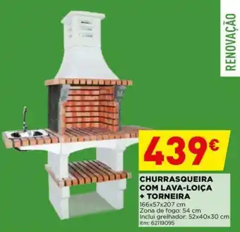 Bricomarché Churrasqueira com Lava-Loiça + Torneira 166x57x207cm promoção