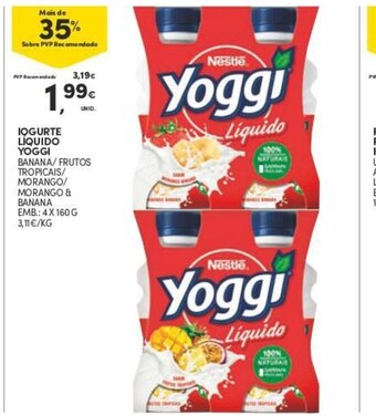 Continente Iogurte Liquido Yoggi promoção