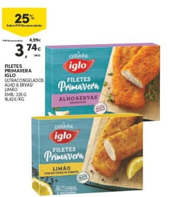 Continente Filetes Primavera Iglo promoção