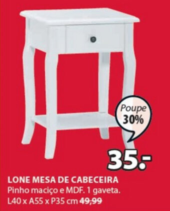 JYSK Lone Mesa de Cabeceira promoção