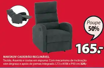 JYSK Nakskov Cadeirão Reclinável promoção