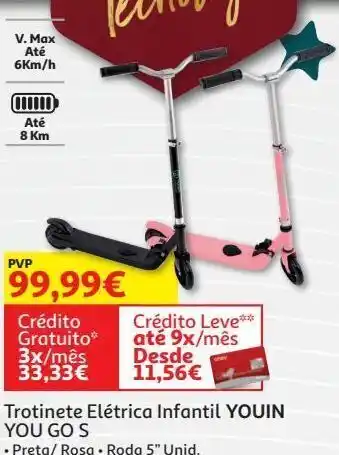 Auchan Trotinete elétrica infantil youin you go s promoção