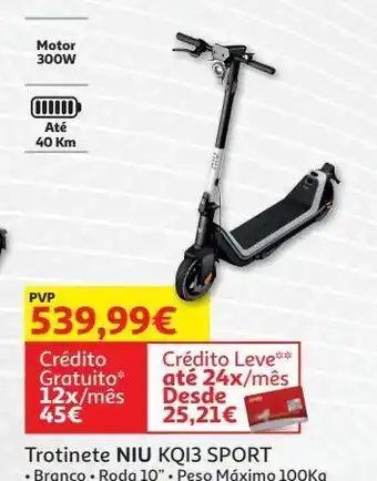 Auchan Trotinete niu kqi3 sport branco promoção