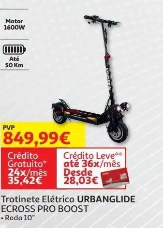 Auchan Trotinete elétrica urbanglide ecross pro boost promoção