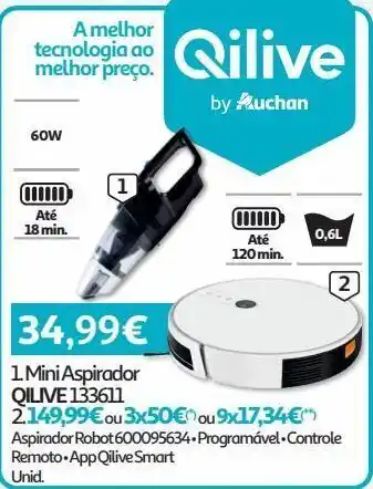Auchan Mini aspirador qilive promoção