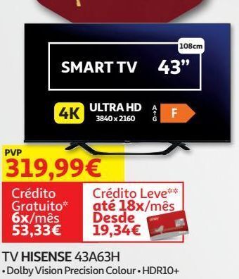 Tv hisense 43a63h
