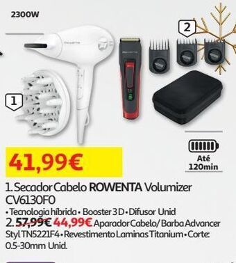 Auchan Secador cabelo rowenta promoção