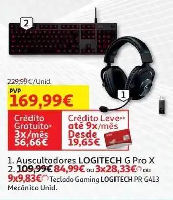 Auchan Auscultadores logitech promoção