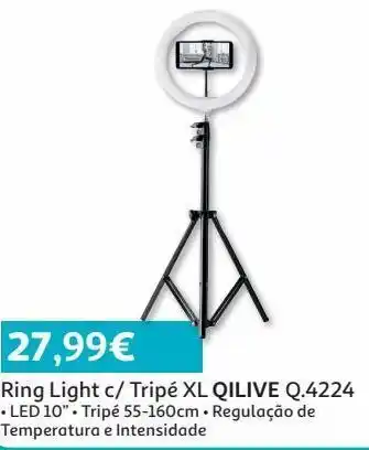 Auchan Ring light qilive c/ tripé xl q.4224 promoção