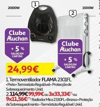 Auchan Termoventilador flama promoção