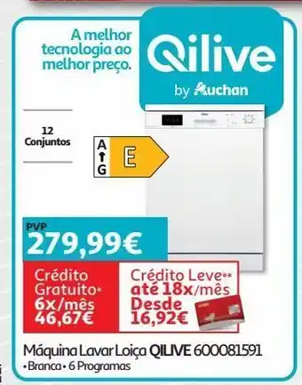 Auchan Maquina lavar loiça qilive 600081591 promoção