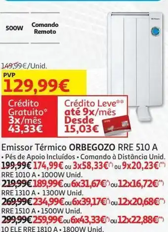 Auchan Emissor termico orbegozo promoção