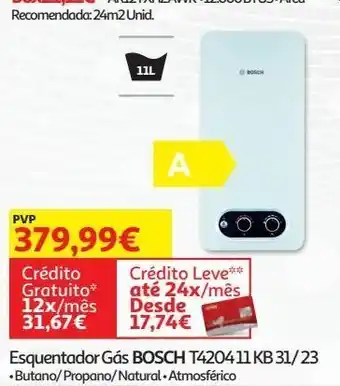 Auchan Esquentador gas bosch promoção