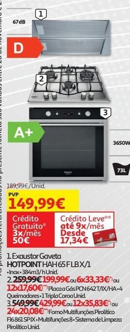Auchan Exaustor gaveta hotpoint promoção