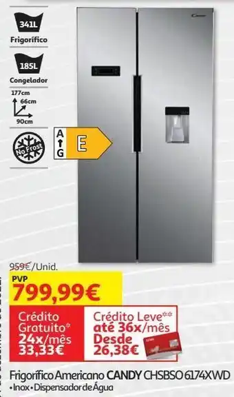 Auchan Frigorifico americano candy chsbso 6174xwd promoção