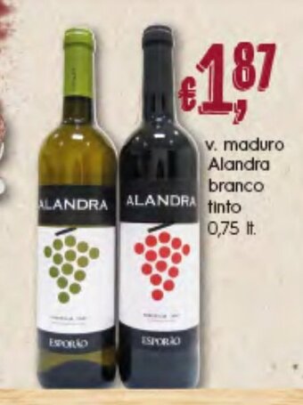 Bolama V. maduro Alandra branco tinto 0.75lt promoção