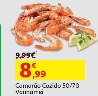 Auchan Camarão cozido 40/60 vannamei kg promoção