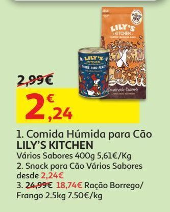 Auchan Comida húm cão lily's kitchen promoção