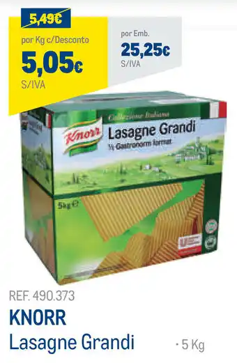 Makro Knorr Lasagne Grandi 5kg promoção