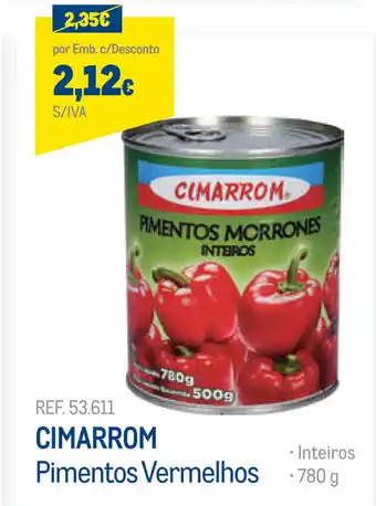 Makro Cimarron Pimentos Vermelhos 780g promoção
