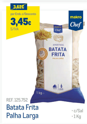 Makro Batata Frita Palha Larga 1kg promoção