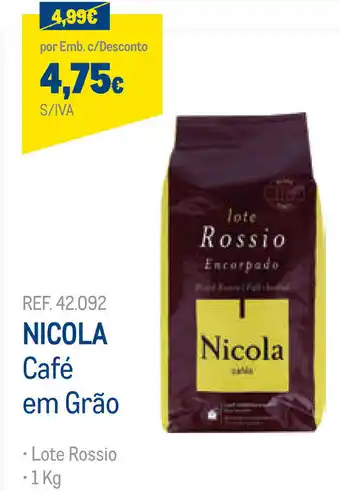 Makro Nicola Café em Grão 1kg promoção