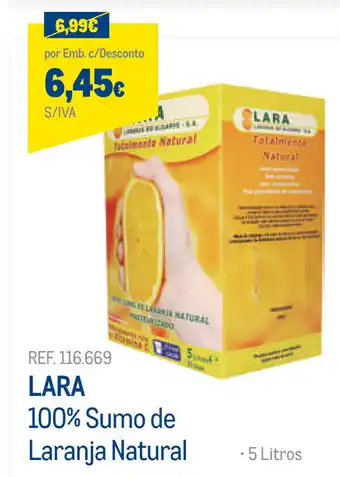 Makro Lara 100% Sumo de Laranja Natural 5 Litros promoção