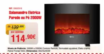CAMPOCHEIO Salamandra Eletrica Parede ou Pe 2000W promoção
