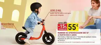 Bicicleta de aprendizagem criança 10 polegadas runride 500 laranja/preto