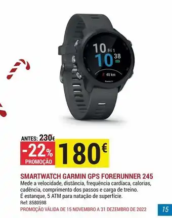Relógio cardio gps garmin forerunner 245 cinzento