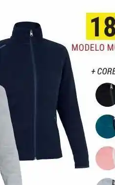 Casaco polar quente de vela ecodesenhado 100 mulher azul marinho