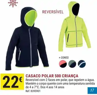 Decathlon Casaco polar quente reversível de vela 500 criança azul-marinho amarelo fluorescente promoção