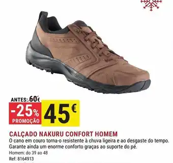 Decathlon Calçado de couro caminhada nakuru confort homem castanho promoção