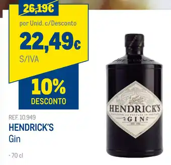 Makro Hendrick's Gin 70L promoção