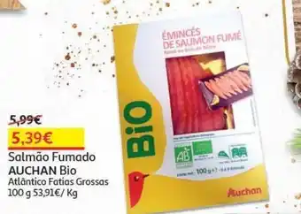Auchan Salmão fumado auchan bio atlântico fatias grossas 100 g promoção