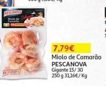 Auchan Miolo de camarão pescanova gigante 15/30 250g promoção
