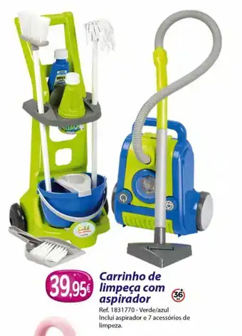 Carrinho de limpeza e aspirador