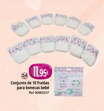 Conjunto de 10 fraldas para bonecas bebé