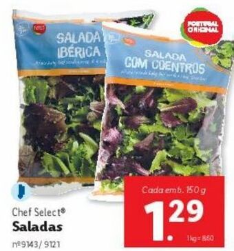 Lidl Saladas refrigeradas chef select promoção
