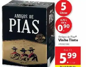 Lidl Vinho tinto pias promoção