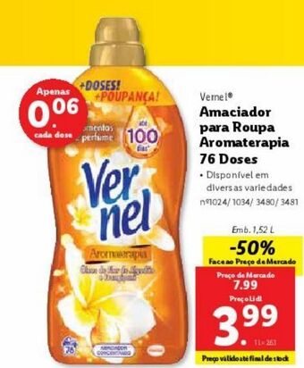 Lidl Amaciador vernel promoção