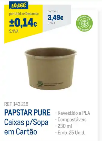 Papstar Pure Caixas p/Sopa em Cartão 230ml
