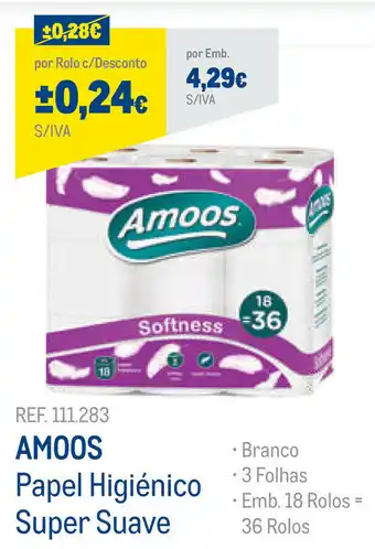 Makro Amoos Papel Higiénico Super Suave 36 Rolos promoção