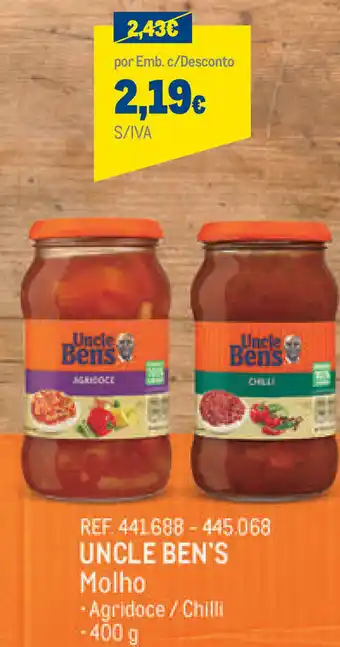 Makro Uncle Ben's Molho 400g promoção