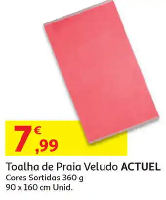 Auchan Toalha de Praia Veludo Actuel 90x160cm promoção