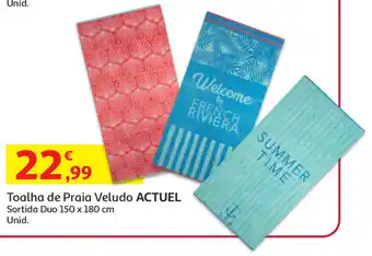 Auchan Toalha de Praia Veludo Actuel 150x180cm promoção