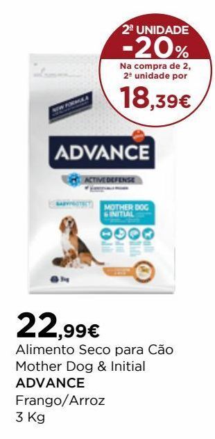 El Corte Inglés Ração para cães advance promoção