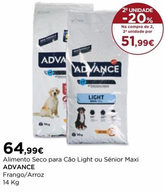 El Corte Inglés Ração para cães advance promoção
